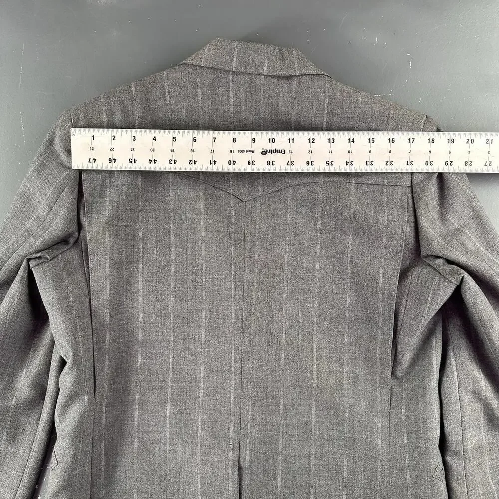 VTG Pagano West Suit Mens 42R Gray Tweed Wool Blend Striped 32" Waist NWT USA - Picture 11 of 16